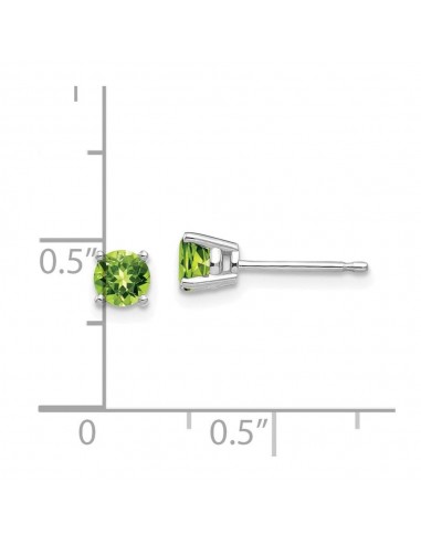 14k White Gold 4mm Peridot Earrings chez Cornerstreet bien 