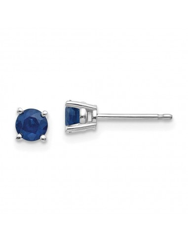 14k White Gold Sapphire Earrings Véritable concentré