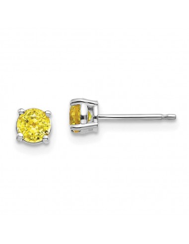 14k White Gold Yellow Sapphire Earrings Découvrez la collection