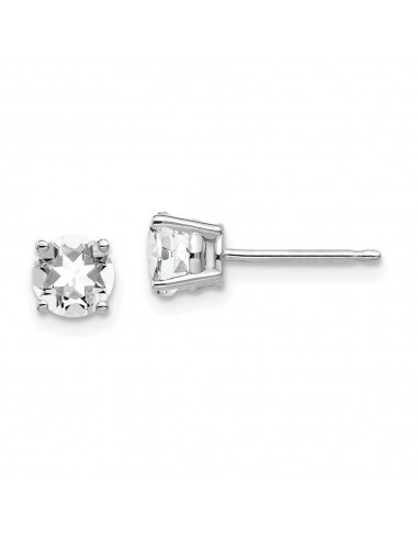 14k White Gold 5mm Cubic Zirconia Earrings 50% de réduction en Octobre 2024