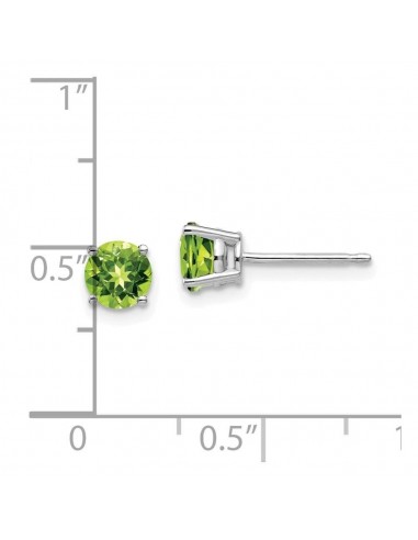 14k White Gold 5mm Peridot Earrings Découvrez la collection