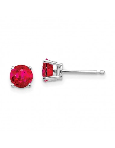 14k White Gold Ruby Earrings est présent 