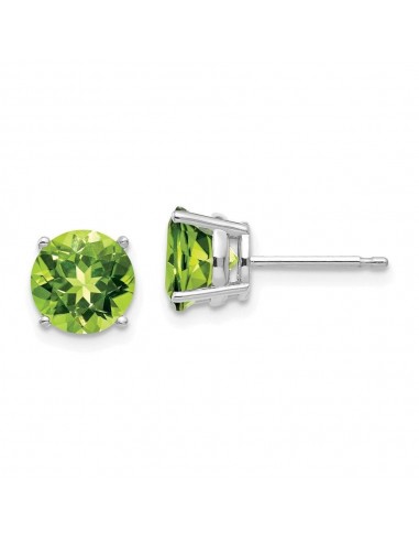 14k White Gold 7mm Peridot Earrings sélection de produits