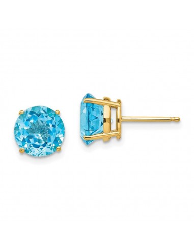 14k 8mm Blue Topaz Post Earrings pas cher chine