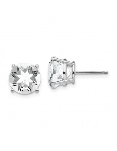 14k White Gold 9mm Cubic Zirconia Earrings 2024