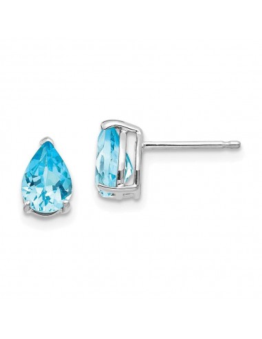 14k White Gold 7x5mm Pear Blue Topaz Earrings s'inspire de l'anatomie humaine