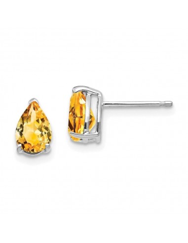 14k White Gold 7x5mm Pear Citrine Earrings Vous souhaitez 