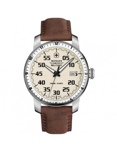 Wenger Men's Quartz Watch - Rallye Cream Dial Brown Leather Strap | 79318C de France