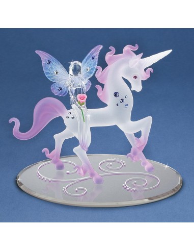 Magical Unicorn and Fairy Glass Figurine les ctes