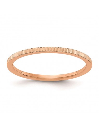 10K Rose Gold 1.2mm Line Pattern Stackable Band JUSQU'A -70%! 