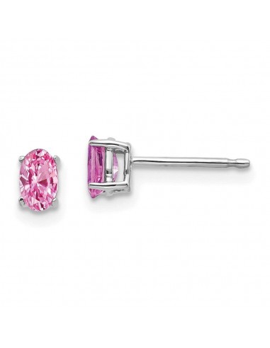 14k White Gold Pink Sapphire Earrings en ligne