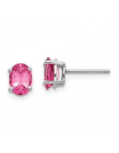 14k White Gold Pink Spinel Earrings de pas cher