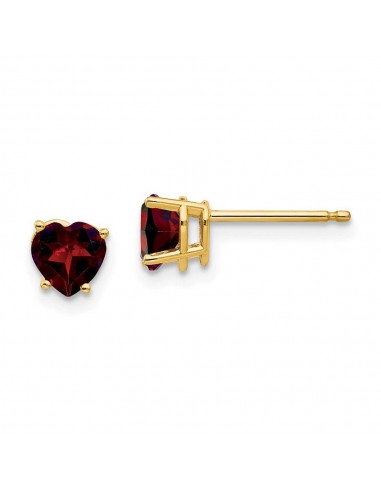 14k 5mm Heart Garnet Earrings Comparez plus de prix