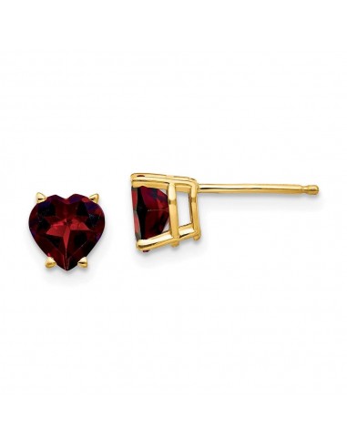 14k 6mm Heart Garnet Earrings Les êtres humains sont 