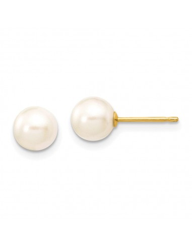 14k 6-7mm Round White Saltwater Akoya Cultured Pearl Stud Post Earrings ouvre sa boutique